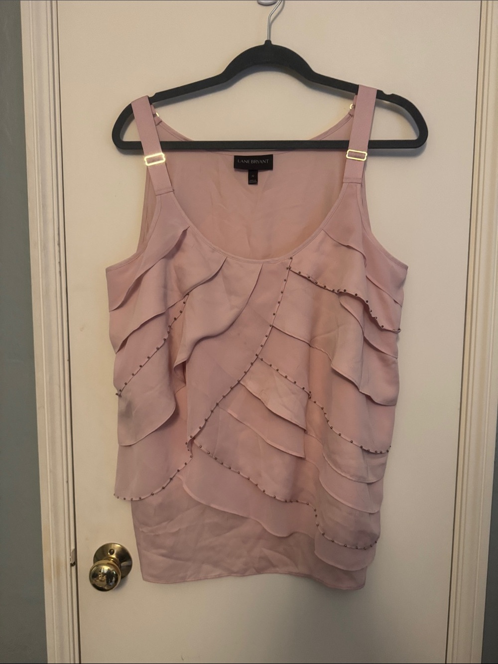Lane Bryant Blush Pink Ruffle Camisole/Tank